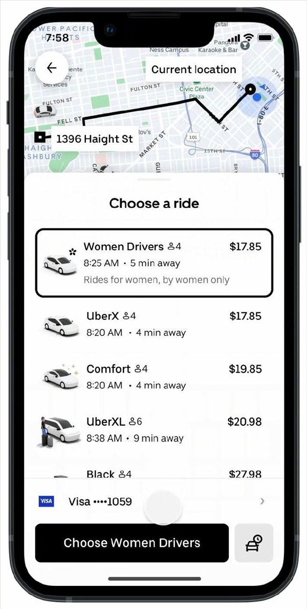 百家樂：女乘客可選擇女司機 Uber在美國試點網約車新方案